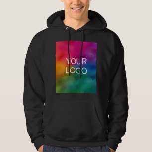 Trendy Black Template Upload Add Logo Photo Hoodie