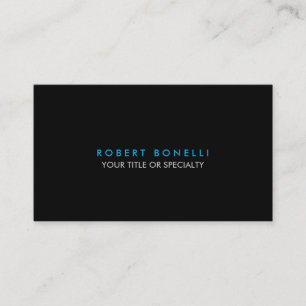 Trendy Black White Blue Standard Business Card