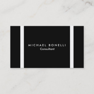 Trendy Black White Border Minimalist Business Card