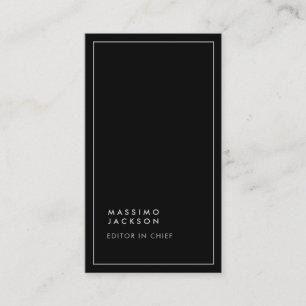 Trendy Black White Border Modern Business Card