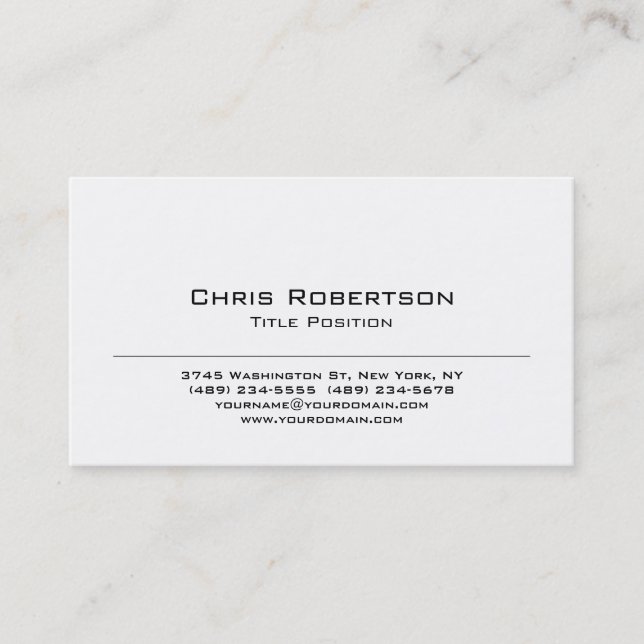 Trendy Black White Charming Business Card (Front)