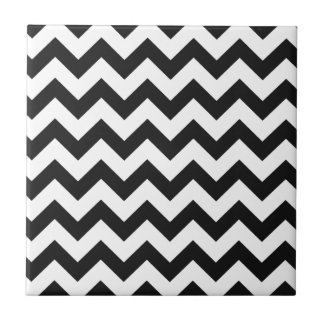 Trendy Black & White Chevron Pattern Tile
