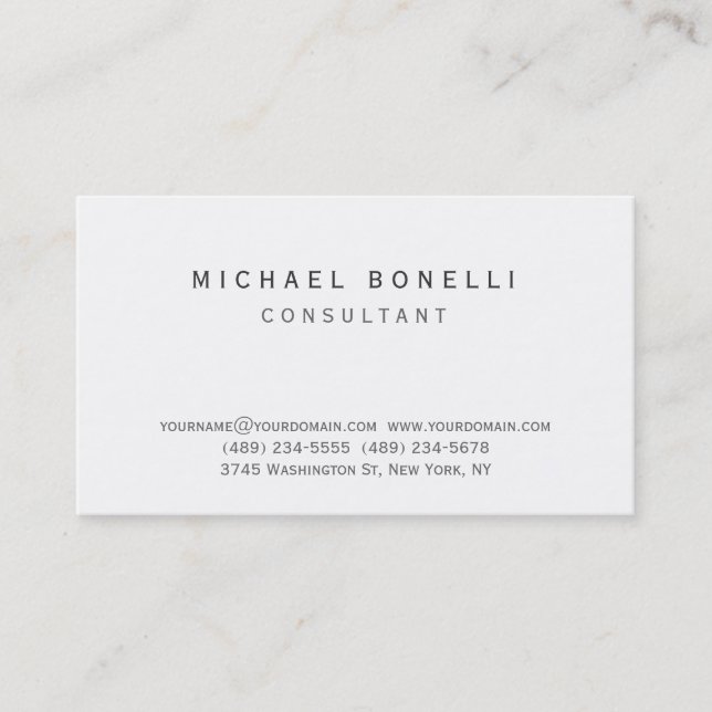 Trendy black white custom made business card (Front)