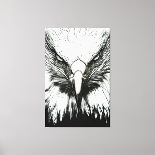 Trendy Black & White Eagle  Canvas Print
