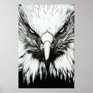 Trendy Black & White Eagle Poster