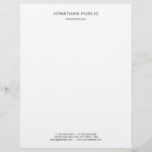 Trendy Black White Elegant Modern Simple Template Custom Letterhead