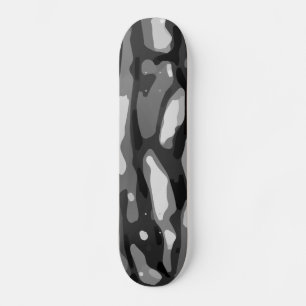 Trendy Black White Grey Abstract Pattern Skateboard
