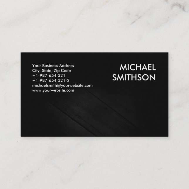 Trendy Black White Grey Pattern Business Card (Front)