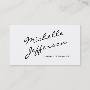 Trendy Black & White Hair Dresser Stylist Business Card