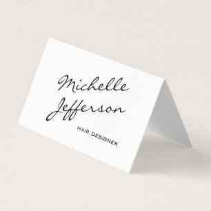 Trendy Black & White Hair Dresser Stylist Business Card