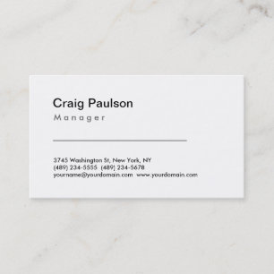 Trendy Black White Manager Business Card