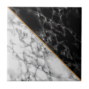 Trendy Black & White Marble Stone - Luxury Tile