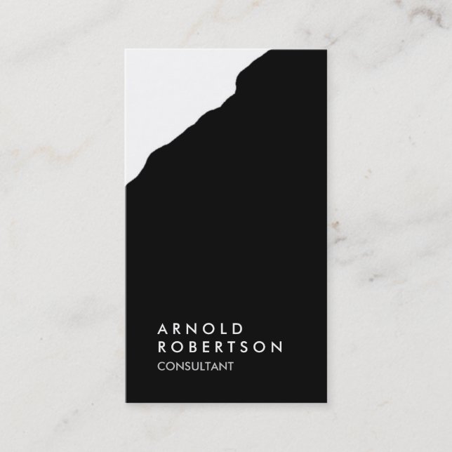 Trendy Black White Modern Business Card (Front)