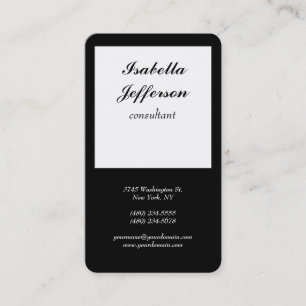 Trendy Black White Modern Minimalist Professional Business Card