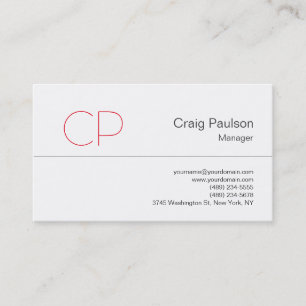 Trendy Black White Modern Monogram Business Card