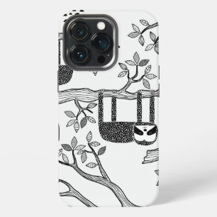Trendy BLack White Modern Sloth Tough Case