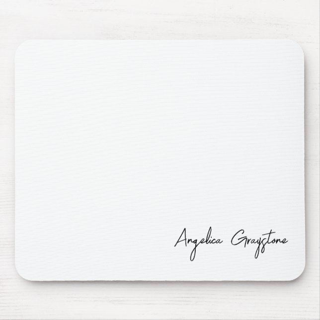 Trendy Black & White Personalised Name Mouse Mat (Front)