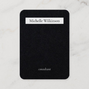 Trendy Black White Plain Creative Minimalist Business Card