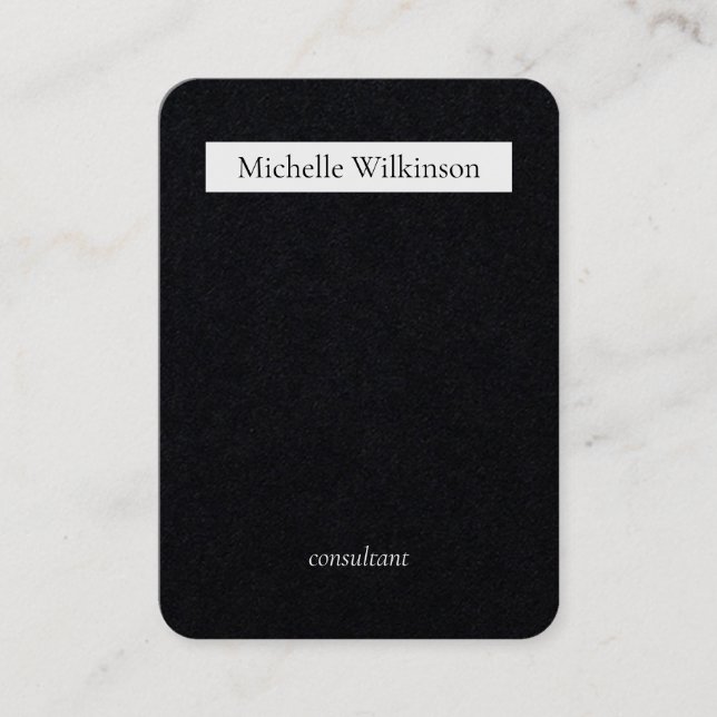 Trendy Black White Plain Creative Minimalist Business Card (Front)