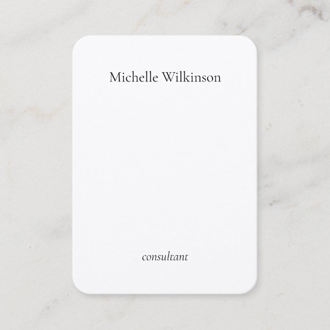 Trendy Black White Plain Creative Minimalist Business Card (Front)