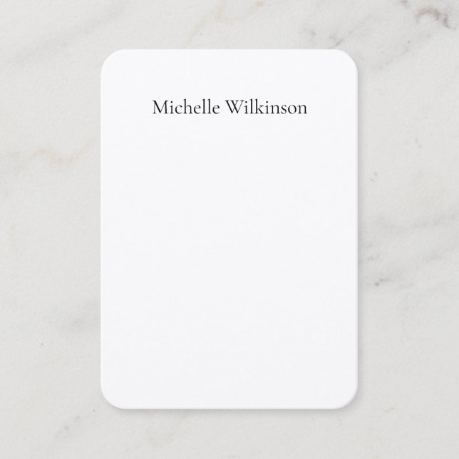 Trendy Black White Plain Creative Minimalist Business Card (Front)