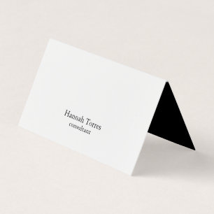 Trendy Black & White Plain Creative Modern Business Card
