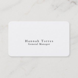 Trendy Black & White Plain Creative Modern Business Card