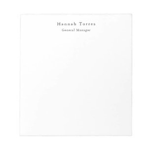 Trendy Black & White Plain Creative Modern Notepad