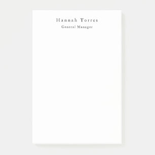 Trendy Black & White Plain Creative Modern Post-it Notes