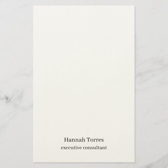 Trendy Black & White Plain Creative Modern  Stationery (Front)