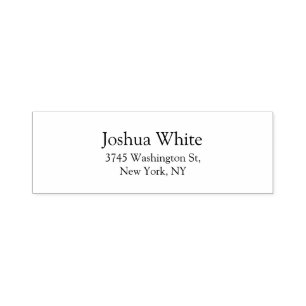 Trendy Black & White Plain Elegant Legible Self-inking Stamp