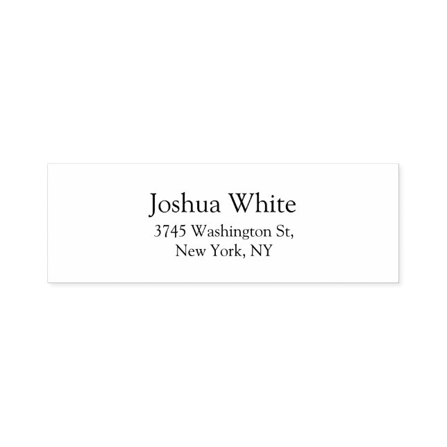 Trendy Black & White Plain Elegant Legible Self-inking Stamp (Design)