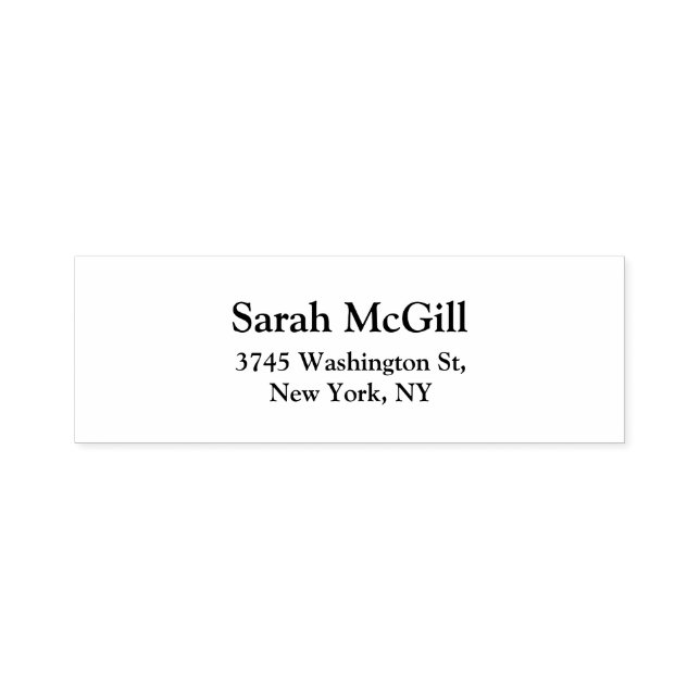 Trendy Black & White Plain Elegant Modern Legible Self-inking Stamp (Design)