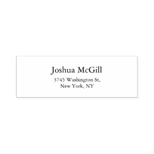 Trendy Black & White Plain Elegant Stylish Self-inking Stamp