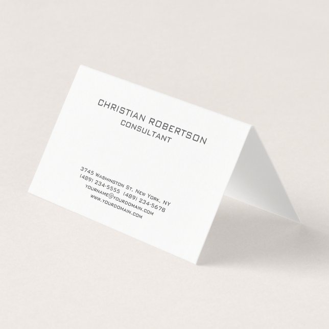 Trendy Black White Professional Chic Business Card (Front)