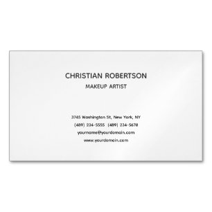 Trendy Black White Professional Stylish Modern Magnetic Business Card