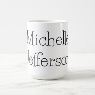 Trendy Black & White Script Name Chic Coffee Mug