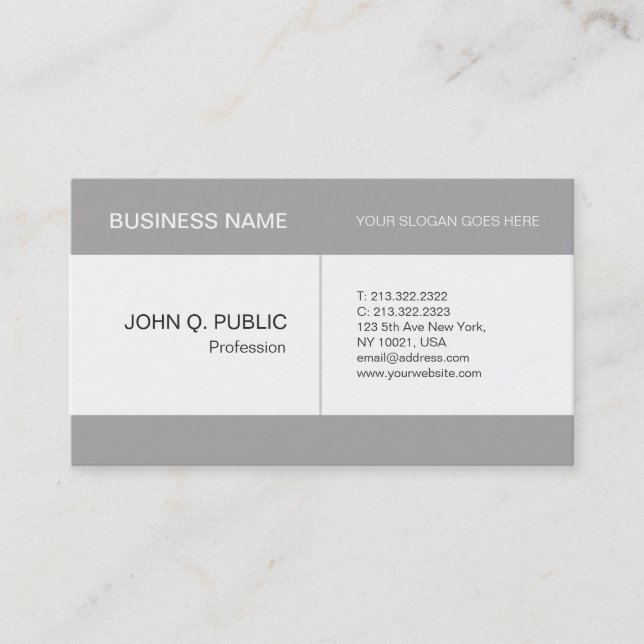Trendy Black White Simple Stylish Company Design Business Card (Front)