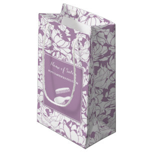 Trendy Black White Stripes Hair and Beauty Salon Small Gift Bag