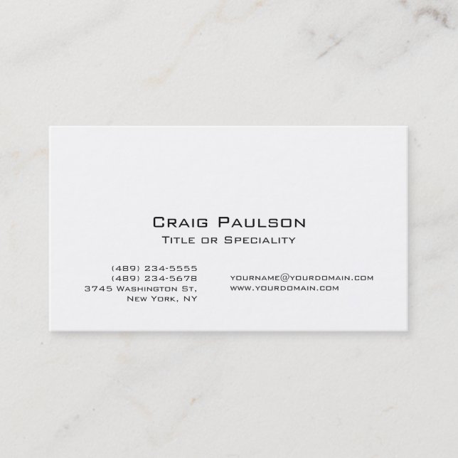 Trendy Black White Stylish Business Card (Front)