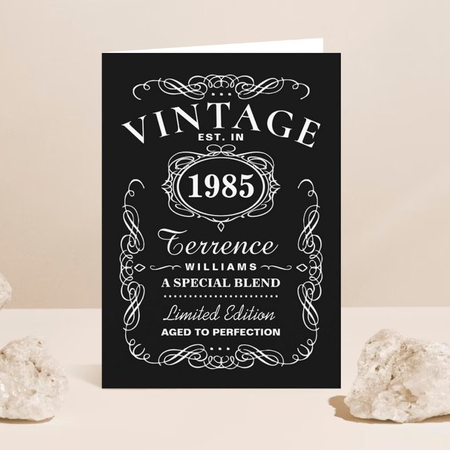 Trendy Black & White Typography Birthday Card (Creator Uploaded)