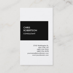 Trendy black white vertical unique business card