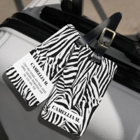 Trendy Black White Zebra Skin Pattern Custom