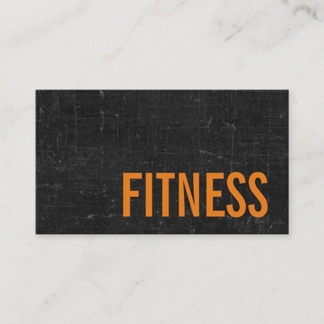 Trendy Blackboard Personal Fitness Trainer Sports Business Card (Front)