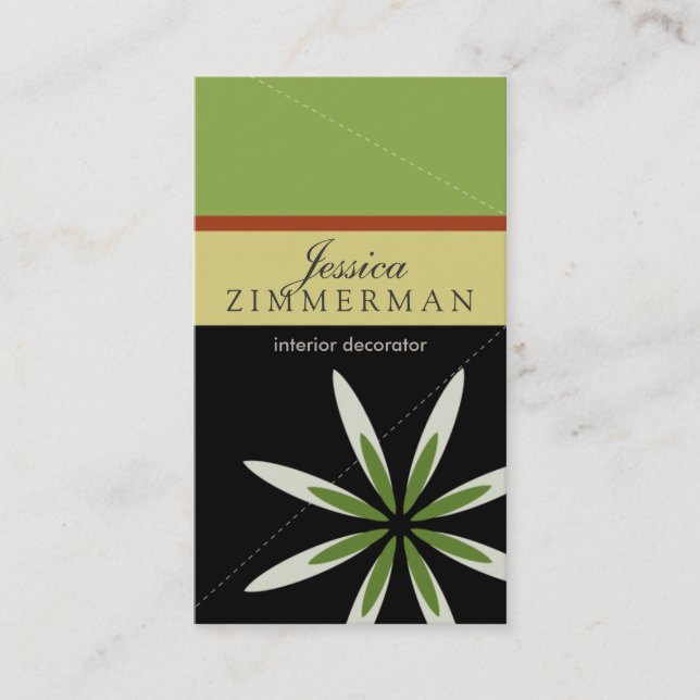 Trendy Bliss Green Apple Business Card (Front)