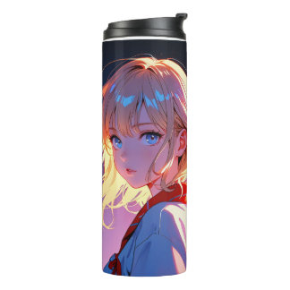 Trendy Blonde Girl Artwork – Perfect for Home Déco Thermal Tumbler
