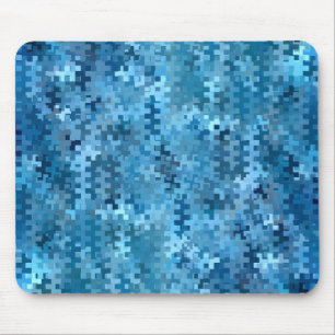 Trendy Blue Abstract Pattern Mouse Mat
