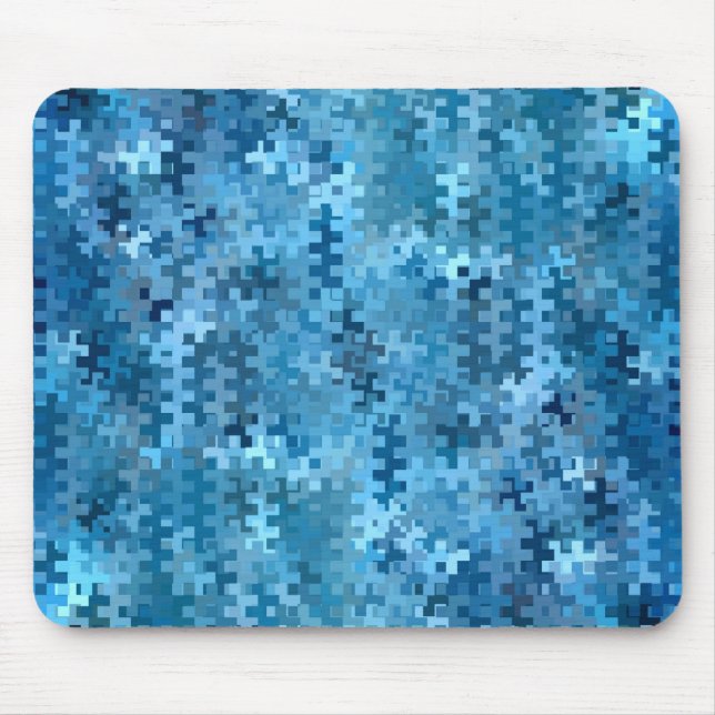 Trendy Blue Abstract Pattern Mouse Mat (Front)