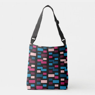 Trendy Blue and Pink City Night Cool Home Pattern Crossbody Bag