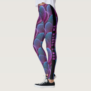 Trendy Blue And Purple Desert Cactus Pattern Leggings